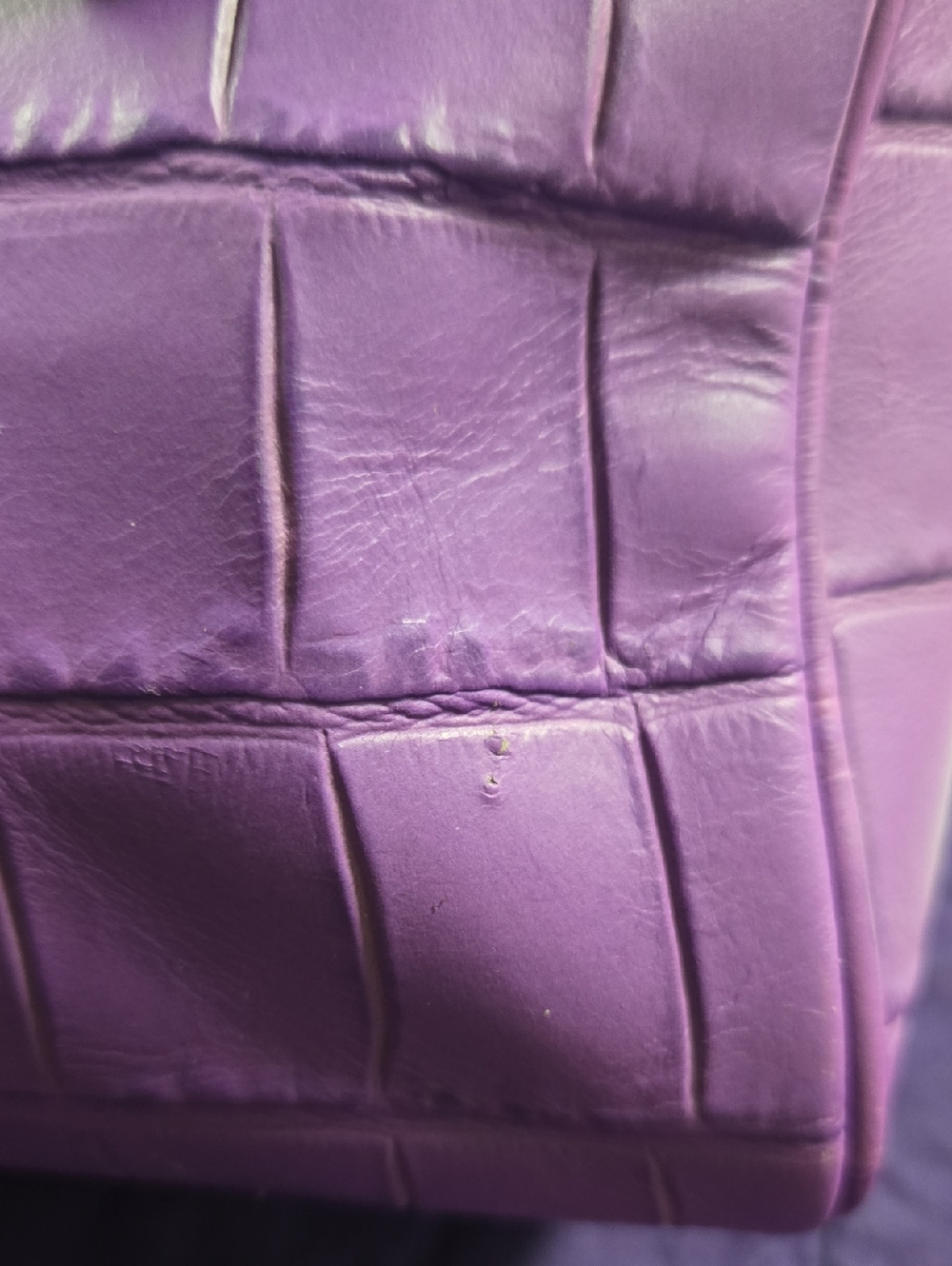 Coach Mini Bennet Croc-Embossed Purple Leather Satchel/ Crossbody - Picture 11 of 11